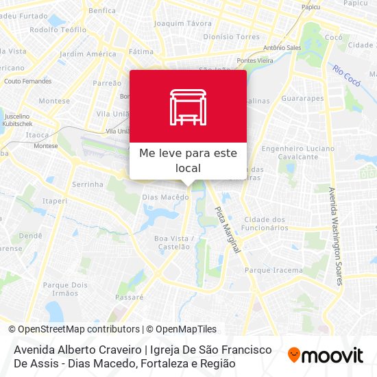 Avenida Alberto Craveiro | Igreja De São Francisco De Assis - Dias Macedo mapa