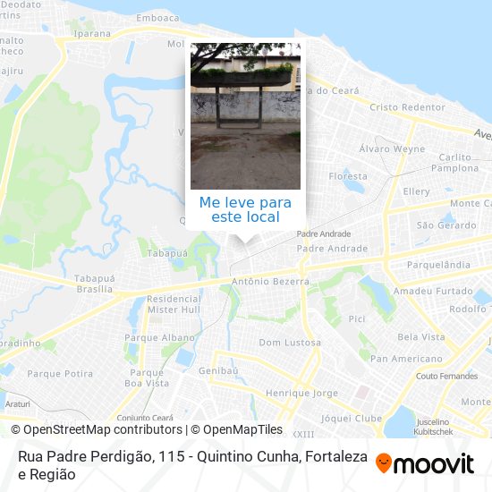Rua Padre Perdigão, 115 - Quintino Cunha mapa