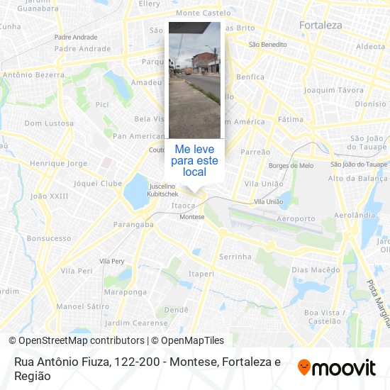 Rua Antônio Fiuza, 122-200 - Montese mapa