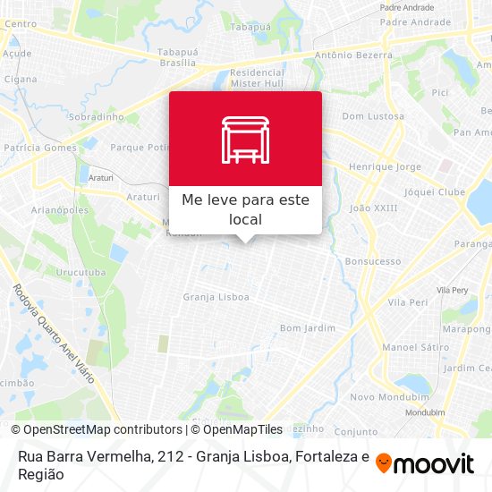 Rua Barra Vermelha, 212 - Granja Lisboa mapa