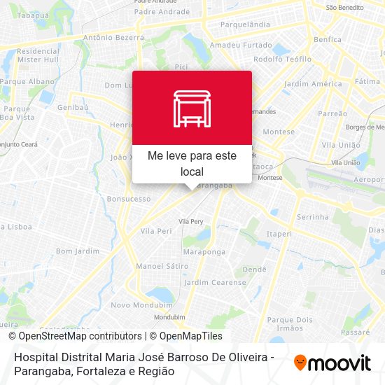 Hospital Distrital Maria José Barroso De Oliveira - Parangaba mapa