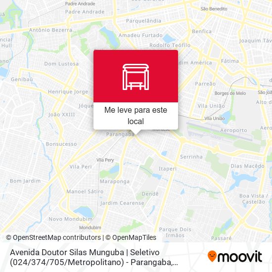 Avenida Doutor Silas Munguba | Seletivo (024 / 374 / 705 / Metropolitano) - Parangaba mapa