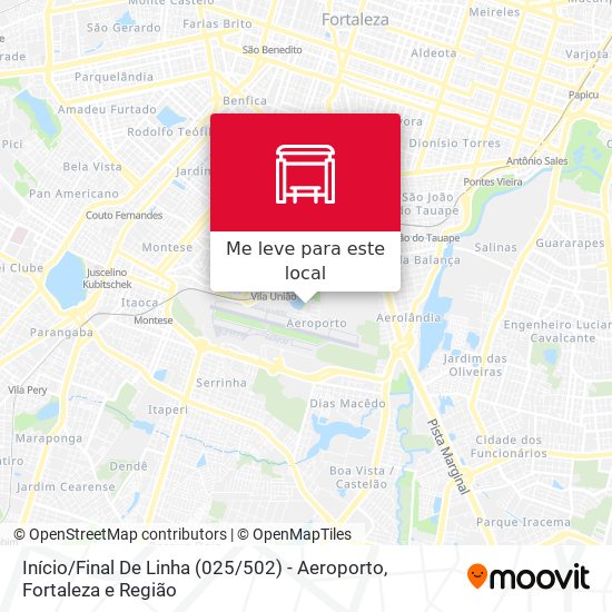 Início / Final De Linha (025 / 502) - Aeroporto mapa