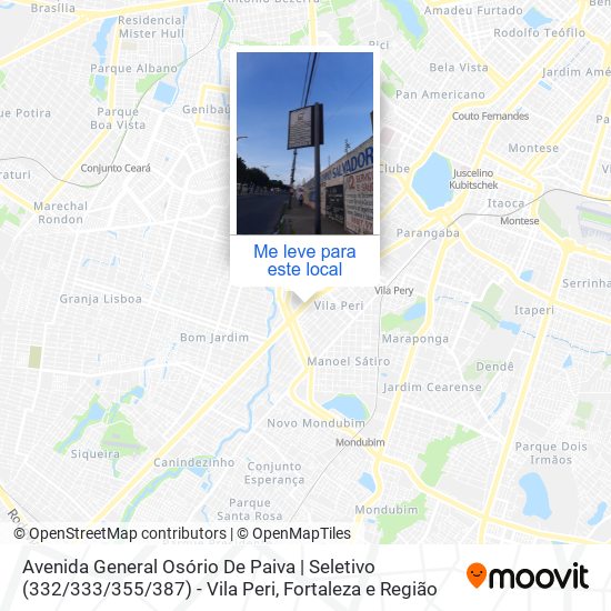 Avenida General Osório De Paiva | Seletivo (332 / 333 / 355 / 387) - Vila Peri mapa