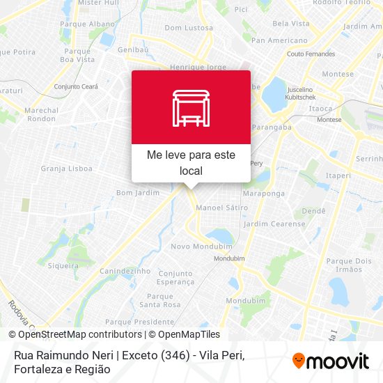Rua Raimundo Neri | Exceto (346) - Vila Peri mapa