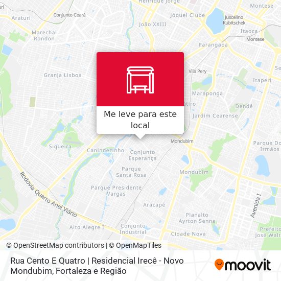 Rua Cento E Quatro | Residencial Irecê - Novo Mondubim mapa