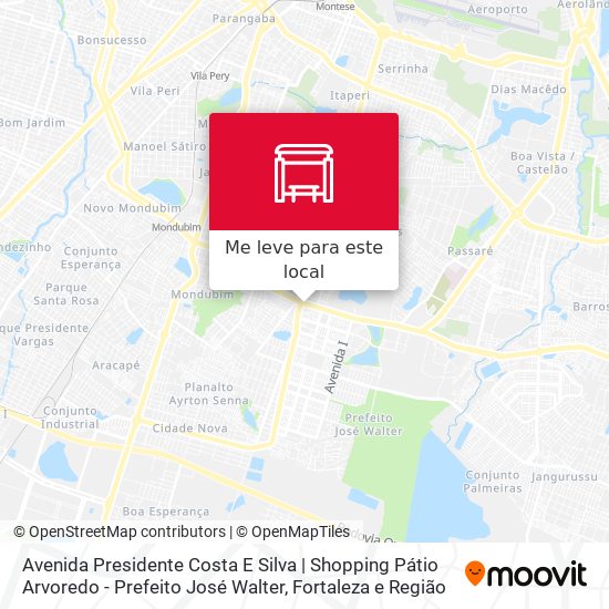 Avenida Presidente Costa E Silva | Shopping Pátio Arvoredo - Prefeito José Walter mapa