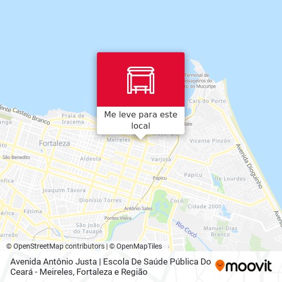 Avenida Antônio Justa | Escola De Saúde Pública Do Ceará - Meireles mapa