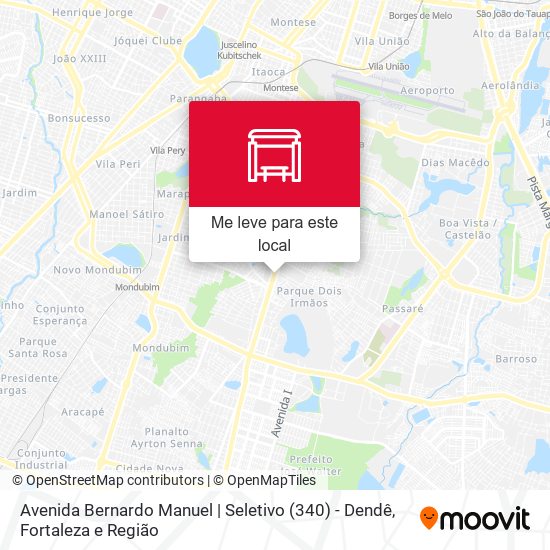 Avenida Bernardo Manuel | Seletivo (340) - Dendê mapa