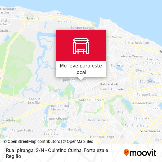 Rua Ipiranga, S / N - Quintino Cunha mapa