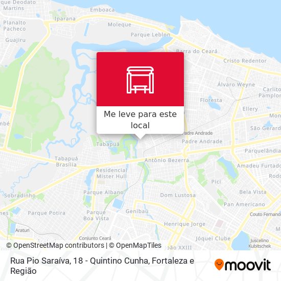 Rua Pio Saraíva, 18 - Quintino Cunha mapa
