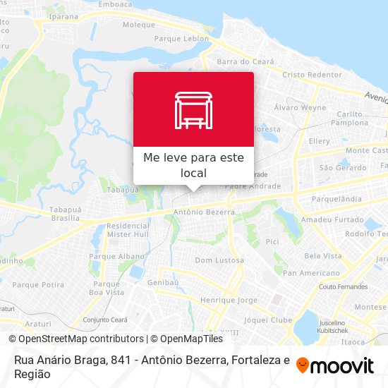 Rua Anário Braga, 841 - Antônio Bezerra mapa