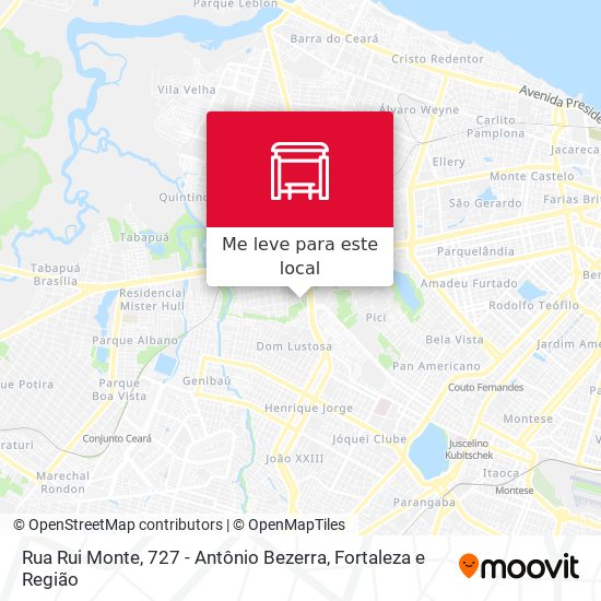 Rua Rui Monte, 727 - Antônio Bezerra mapa