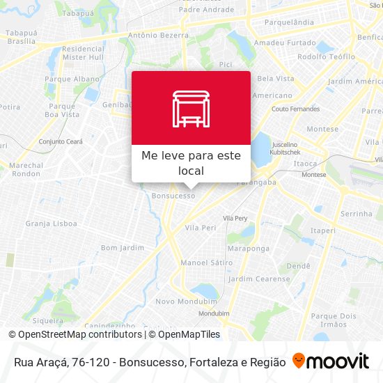 Rua Araçá, 76-120 - Bonsucesso mapa