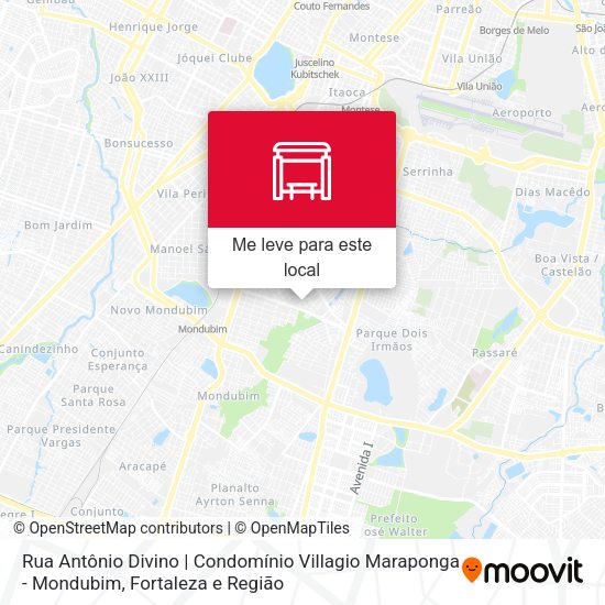 Rua Antônio Divino | Condomínio Villagio Maraponga - Mondubim mapa