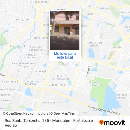 Rua Santa Terezinha, 135 - Mondubim mapa