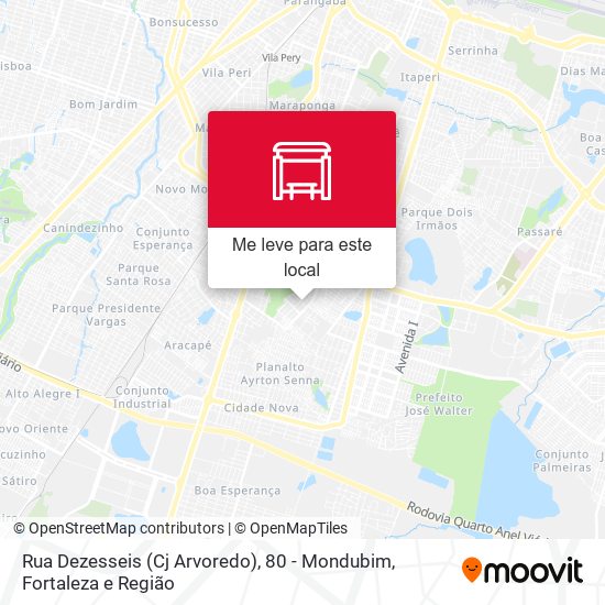Rua Dezesseis (Cj Arvoredo), 80 - Mondubim mapa