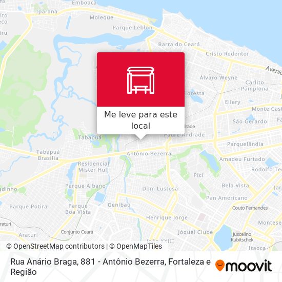 Rua Anário Braga, 881 - Antônio Bezerra mapa