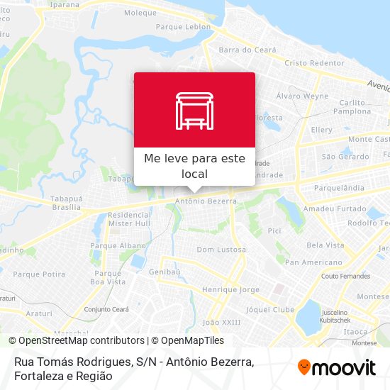 Rua Tomás Rodrigues, S / N - Antônio Bezerra mapa