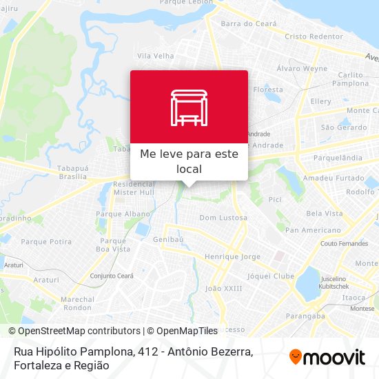 Rua Hipólito Pamplona, 412 - Antônio Bezerra mapa