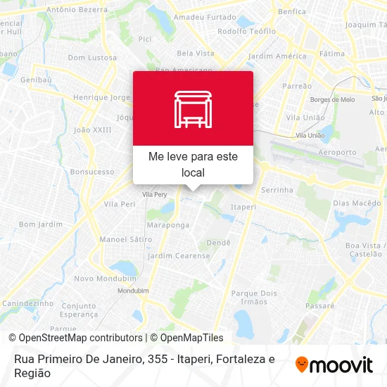 Rua Primeiro De Janeiro, 355 - Itaperi mapa
