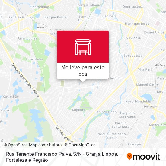 Rua Tenente Francisco Paiva, S / N - Granja Lisboa mapa