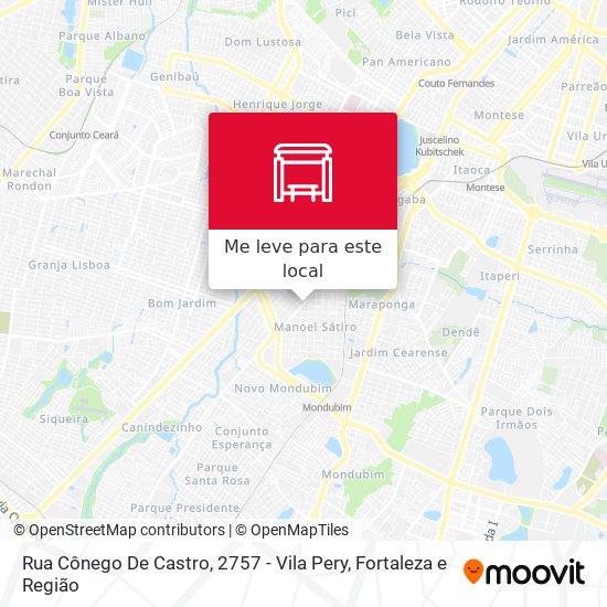 Rua Cônego De Castro, 2757 - Vila Pery mapa