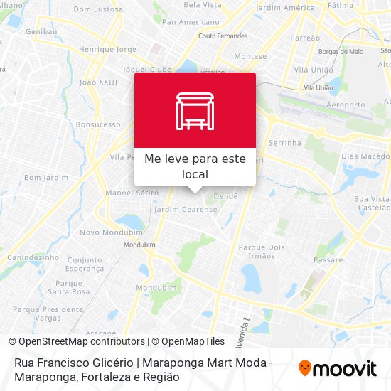 Rua Francisco Glicério | Maraponga Mart Moda - Maraponga mapa