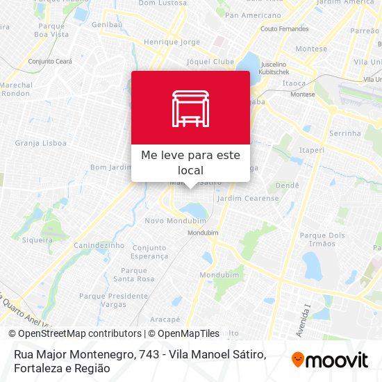 Rua Major Montenegro, 743 - Vila Manoel Sátiro mapa