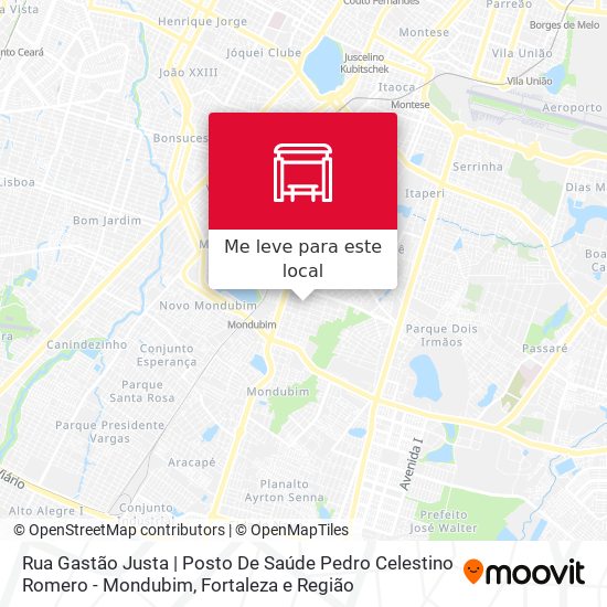 Rua Gastão Justa | Posto De Saúde Pedro Celestino Romero - Mondubim mapa