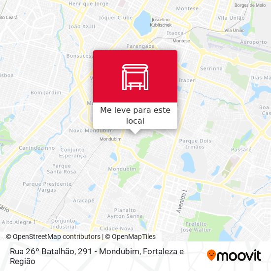 Rua 26º Batalhão, 291 - Mondubim mapa