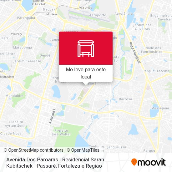Avenida Dos Paroaras | Residencial Sarah Kubitschek - Passaré mapa