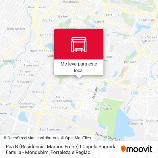 Rua B (Residencial Marcos Freire) I Capela Sagrada Família - Mondubim mapa