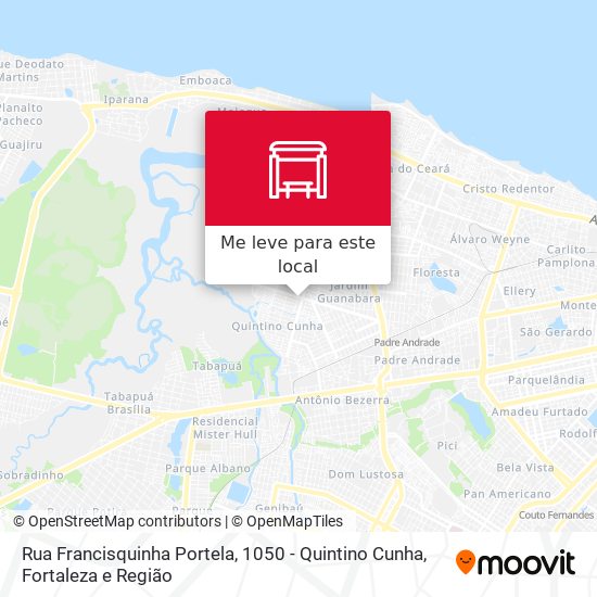 Rua Francisquinha Portela, 1050 - Quintino Cunha mapa