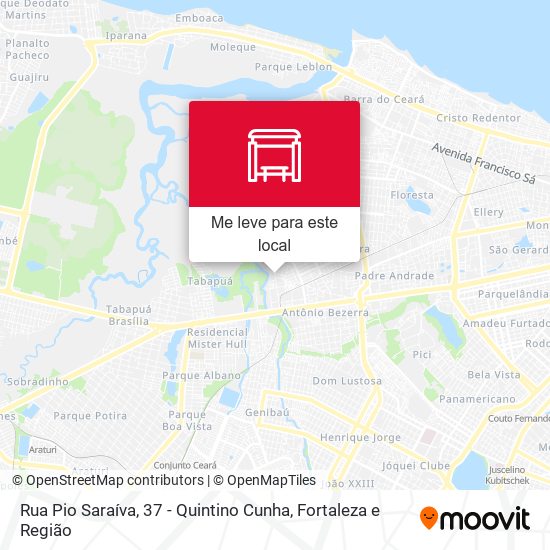Rua Pio Saraíva, 37 - Quintino Cunha mapa