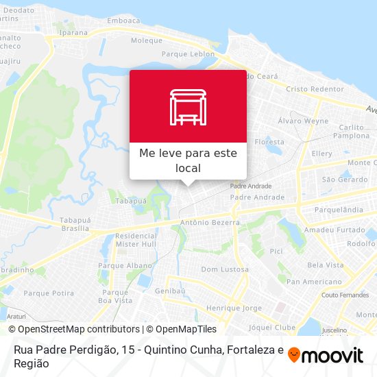 Rua Padre Perdigão, 15 - Quintino Cunha mapa