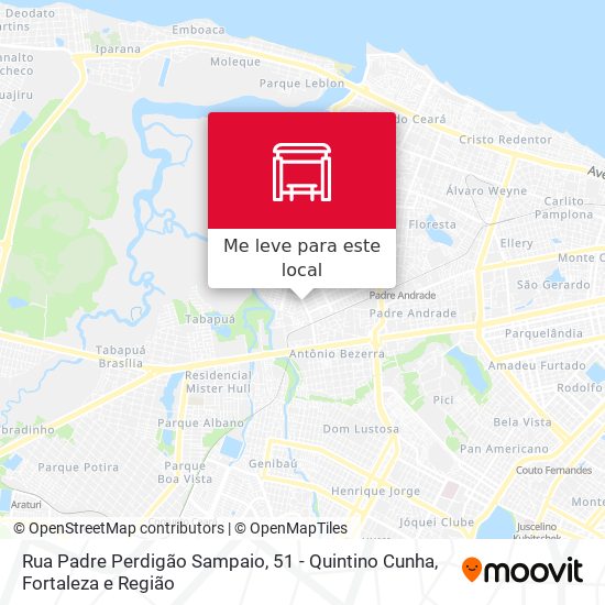 Rua Padre Perdigão Sampaio, 51 - Quintino Cunha mapa