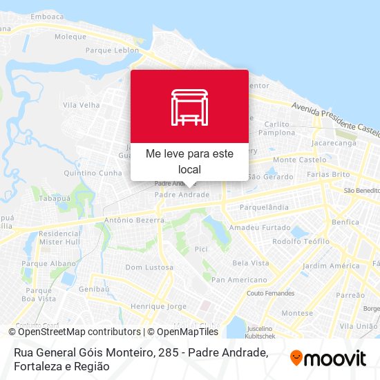 Rua General Góis Monteiro, 285 - Padre Andrade mapa
