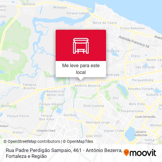 Rua Padre Perdigão Sampaio, 461 - Antônio Bezerra mapa