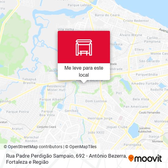 Rua Padre Perdigão Sampaio, 692 - Antônio Bezerra mapa