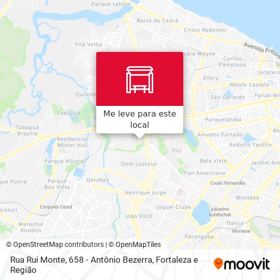 Rua Rui Monte, 658 - Antônio Bezerra mapa