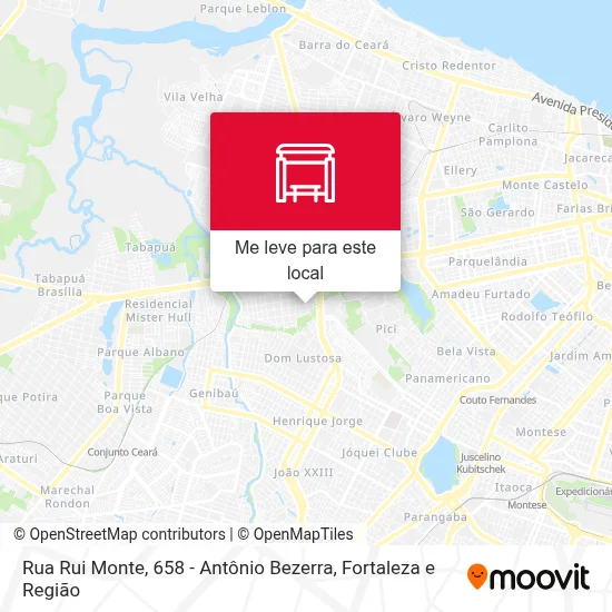 Rua Rui Monte, 658 - Antônio Bezerra mapa