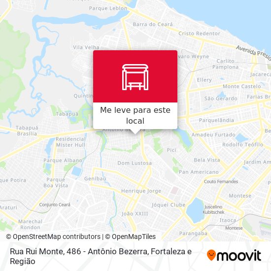 Rua Rui Monte, 486 - Antônio Bezerra mapa