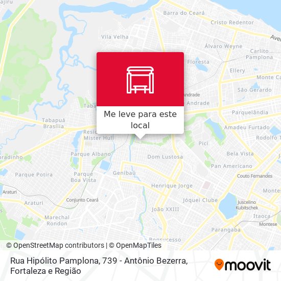 Rua Hipólito Pamplona, 739 - Antônio Bezerra mapa