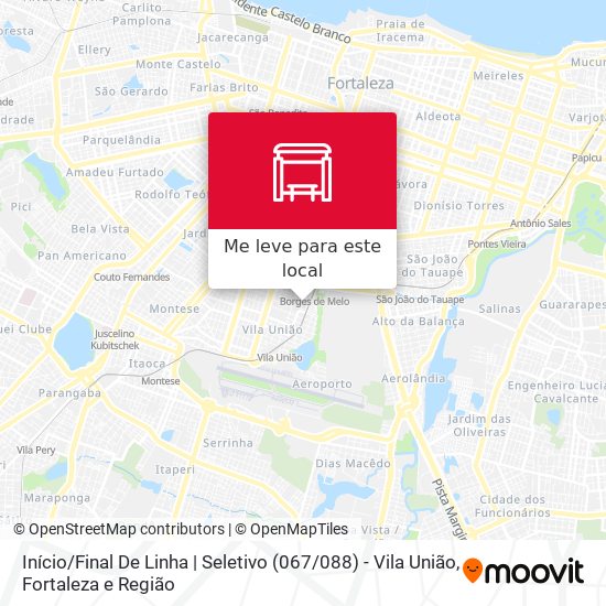 Início / Final De Linha | Seletivo (067 / 088)  - Vila União mapa
