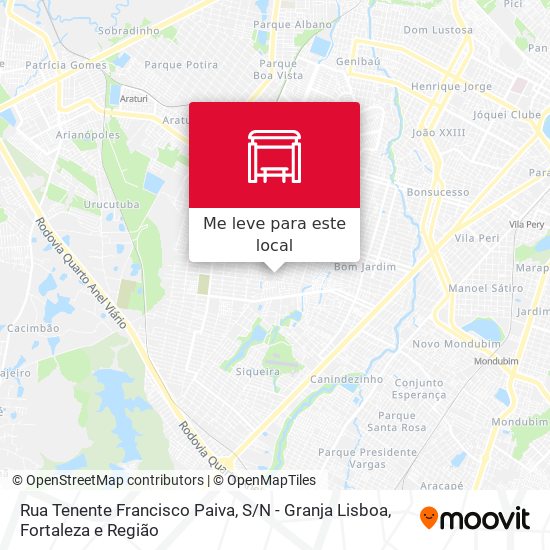 Rua Tenente Francisco Paiva, S / N - Granja Lisboa mapa
