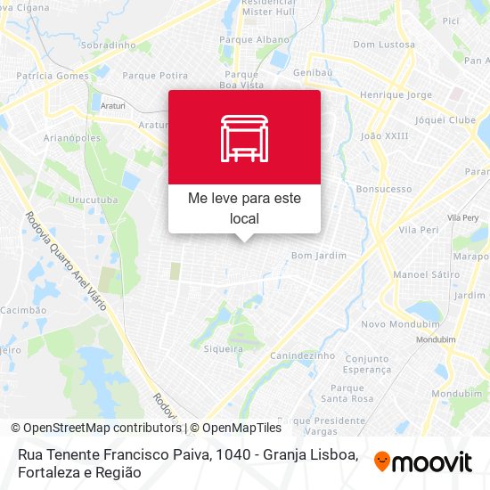Rua Tenente Francisco Paiva, 1040 - Granja Lisboa mapa