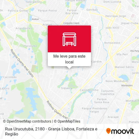 Rua Urucutuba, 2180 - Granja Lisboa mapa