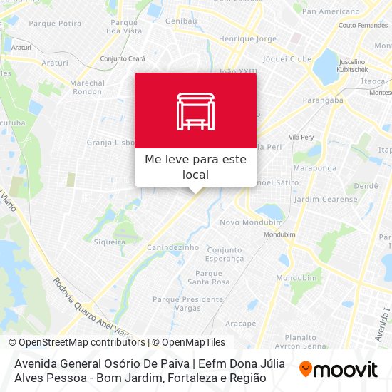 Avenida General Osório De Paiva | Eefm Dona Júlia Alves Pessoa - Bom Jardim mapa