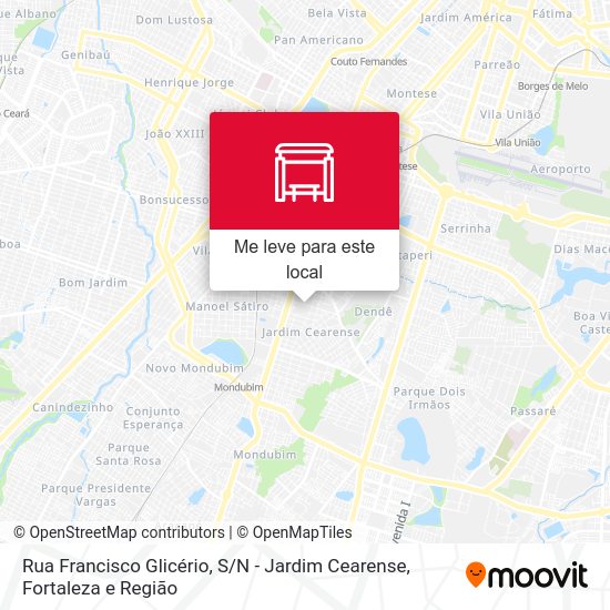 Rua Francisco Glicério, S / N - Jardim Cearense mapa